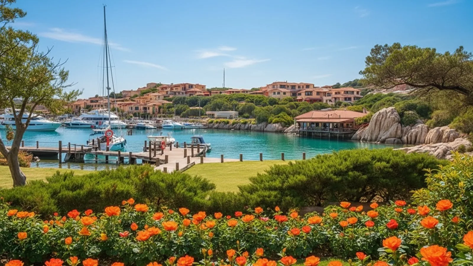 Il porticciolo di Porto Rotondo al tramonto